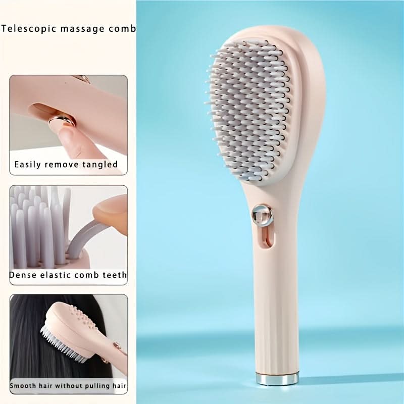 360° Wrap Detangling Brush – Heat-Resistant, Double-Sided & Retractable
