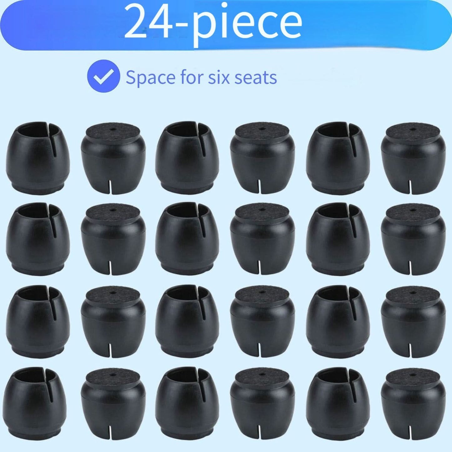 24-Piece Chair Leg Protectors - Round & Square Furniture Floor Protectors