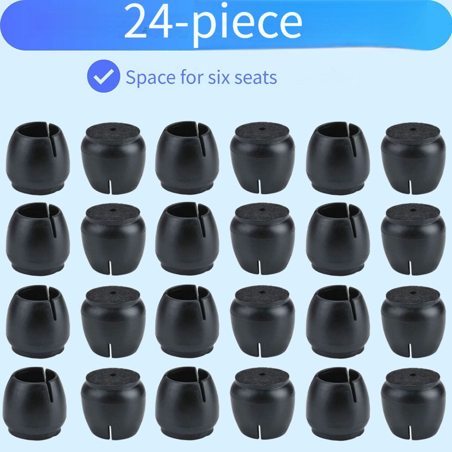 24-Piece Chair Leg Protectors - Round & Square Furniture Floor Protectors