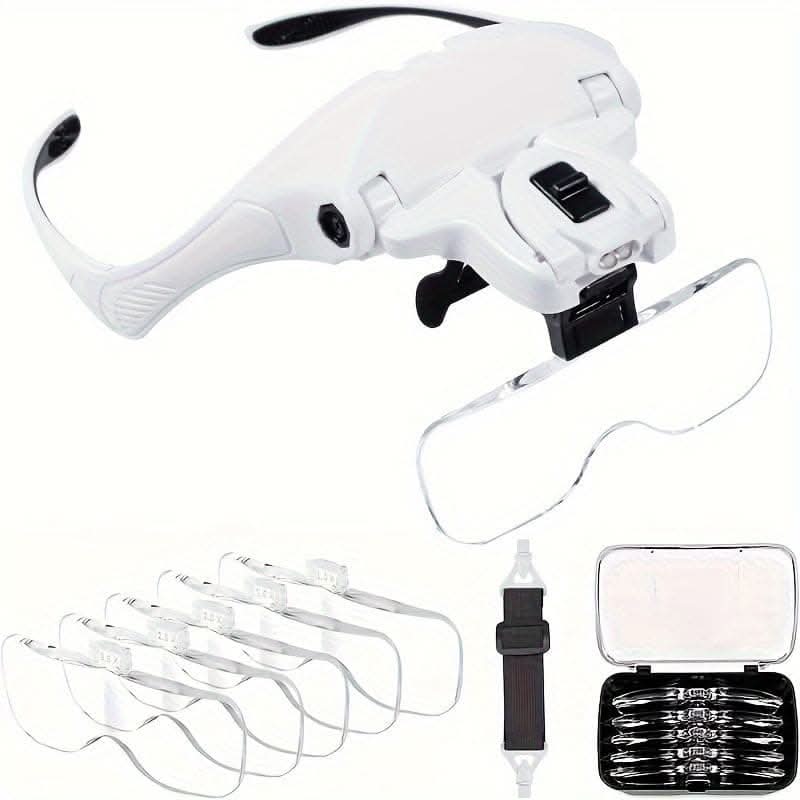 2LED Hands-Free Head Mount Magnifying Glasses