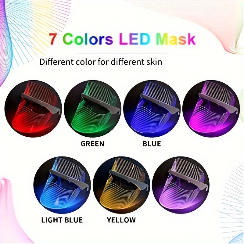 7 Colors LED Face Mask - Portable Touch Screen USB Charged
