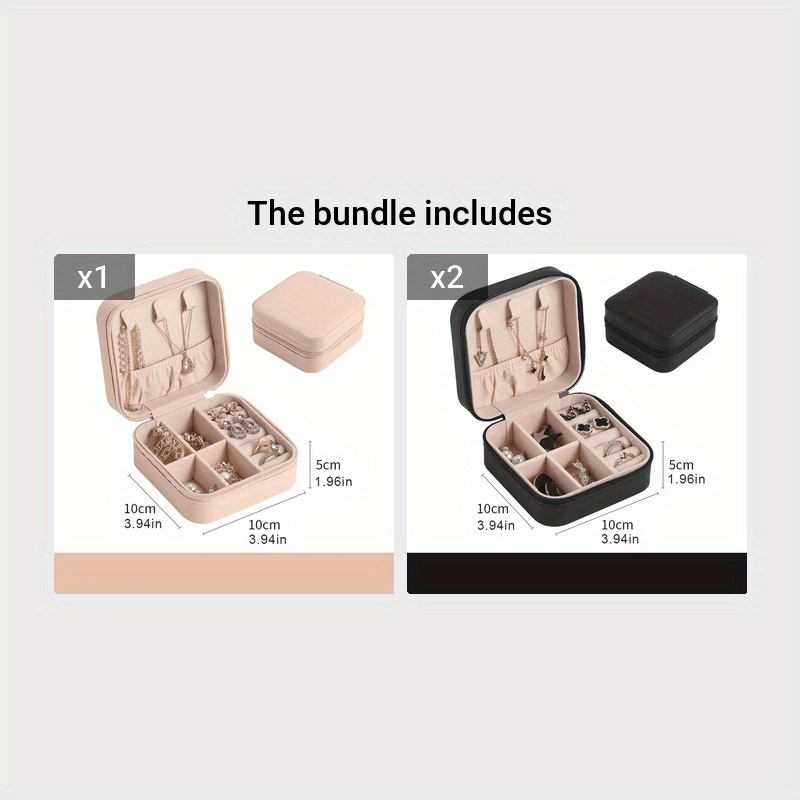 Compact Travel Jewelry Case – Organizer for Rings, Earrings & Necklaces