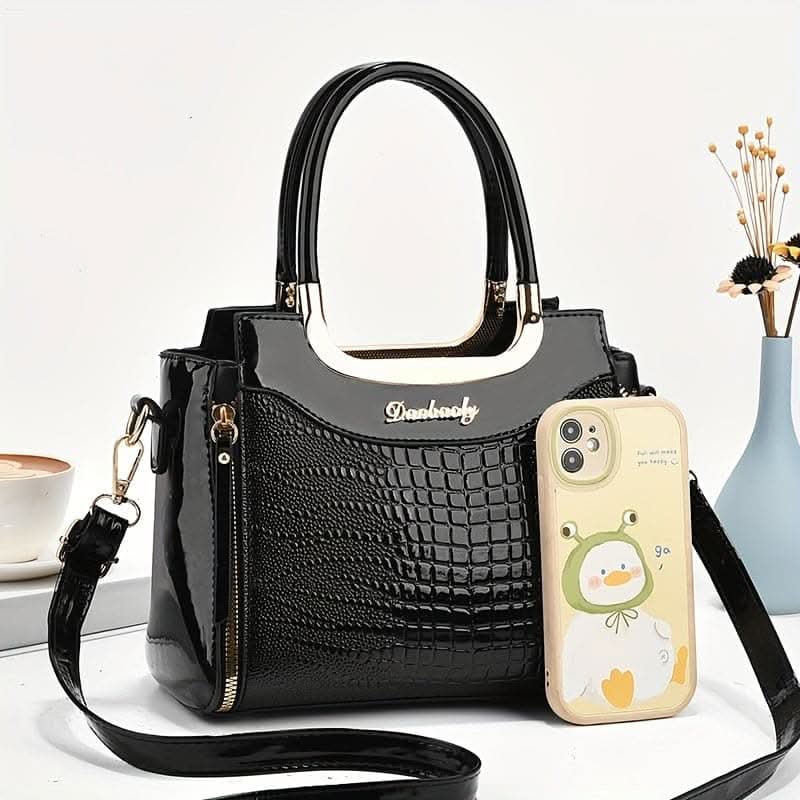 Crocodile Pattern Tote Bag with Multi-pocket