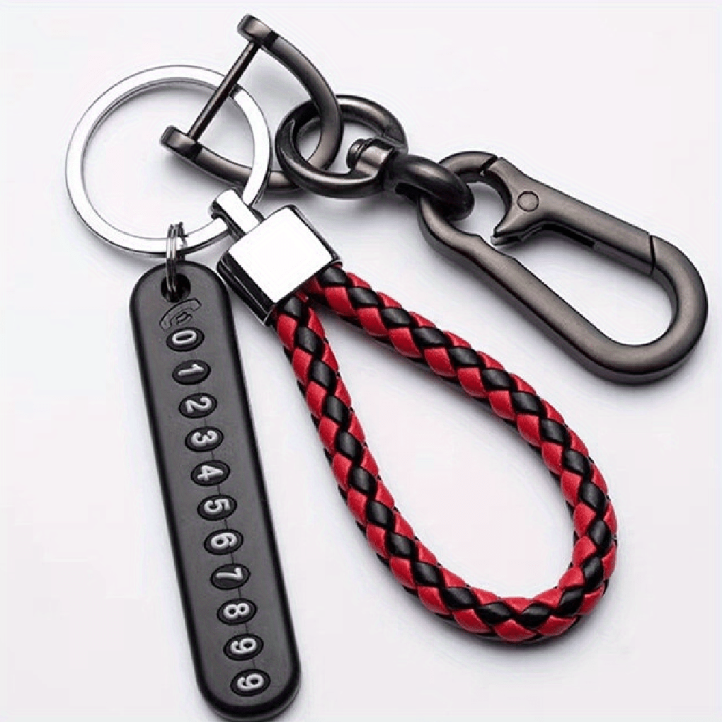 Anti-Loss Car Key Chain with Phone Number