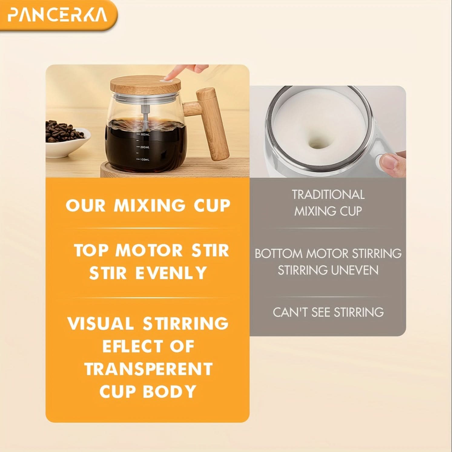 400ml Electric Self-Stirring Mug – Automatic Mixing Glass Cup