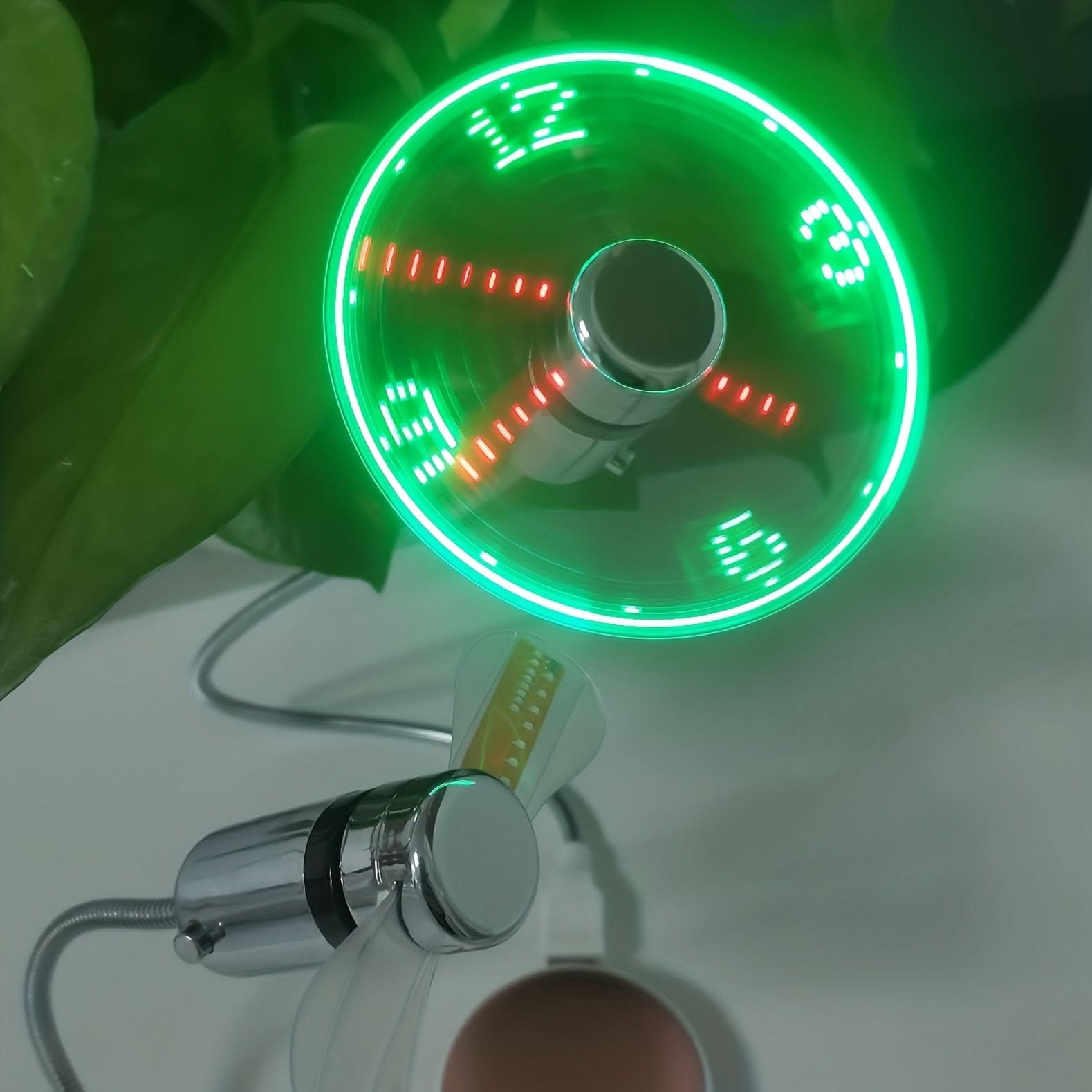 Compact USB Clock Fan with LED Display