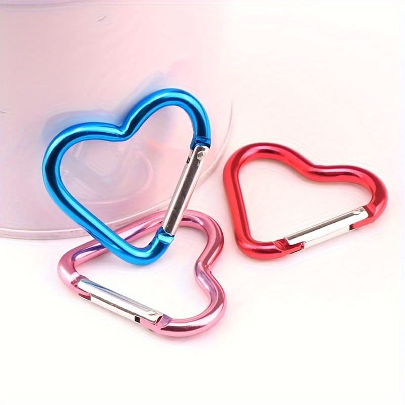 10-Pack Heart Carabiner Clips with Rings
