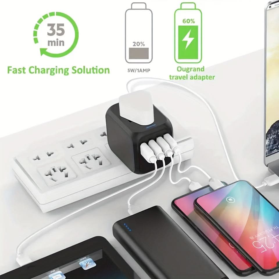 Universal Travel Plug Adapter with USB-C & USB-A