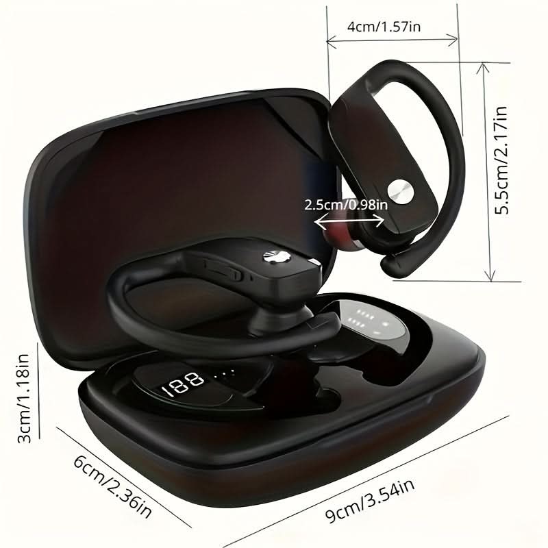 Wireless Earbuds with Ear hooks, In-Ear Stereo Headphones
