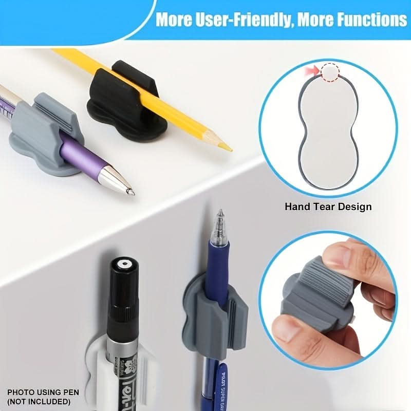 Silicone Pencil Holders – 6-Pack Sticky Desk Grips
