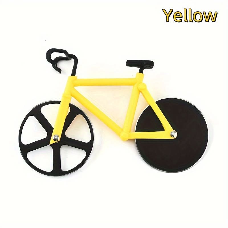 Bicycle-Shaped Pizza Cutter with Dual Stainless Steel Wheels
