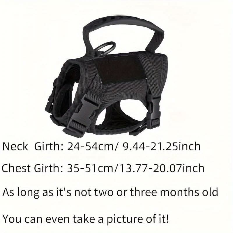 Adjustable 600D Tactical Pet Vest Harness - Durable, Comfortable, & Stylish Training Gear for Cats and Puppies