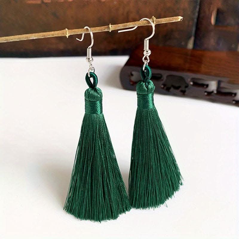 Colorful Tassel Dangle Earrings – Boho Ethnic Style