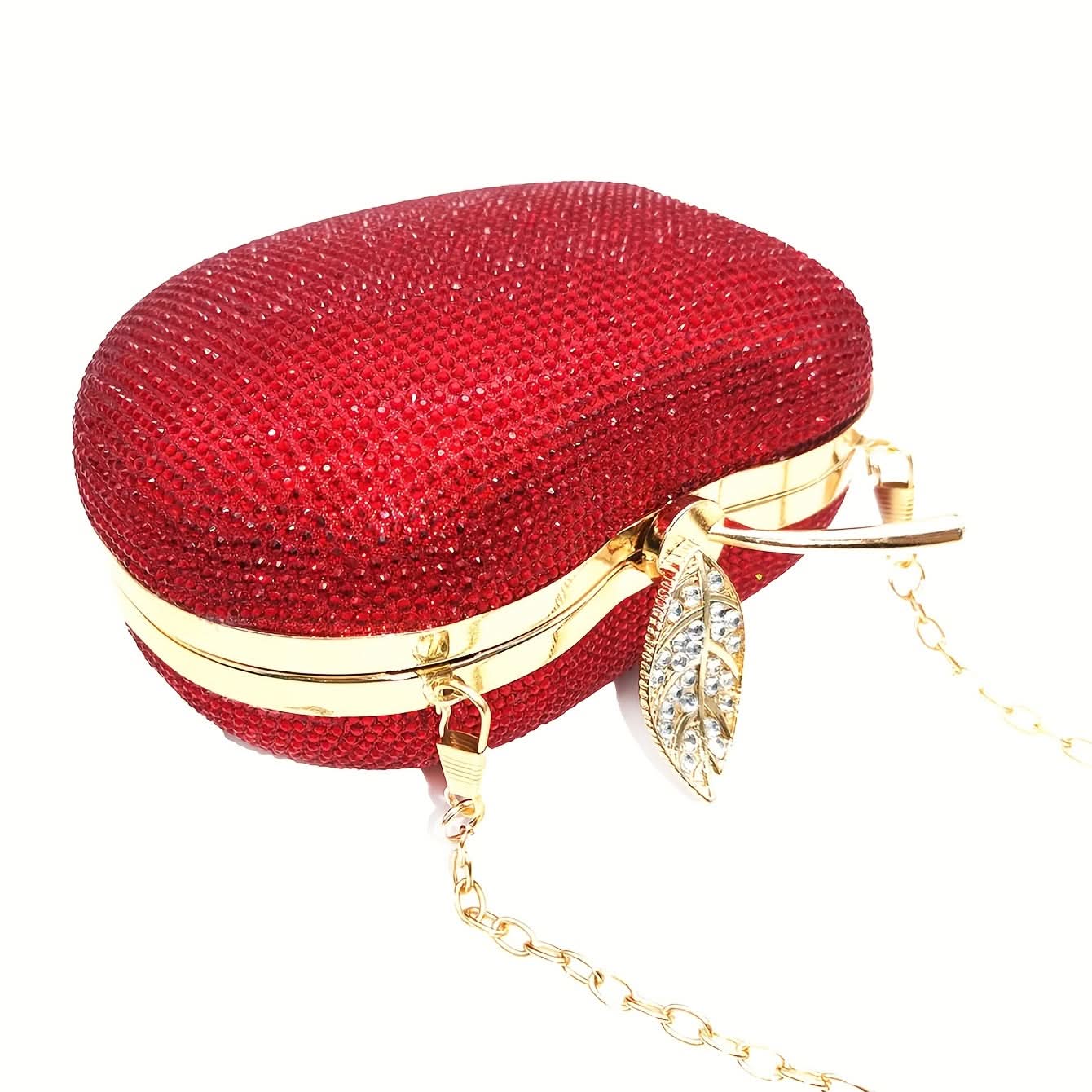 Rhinestone Apple-Shaped Clutch – Party Bag