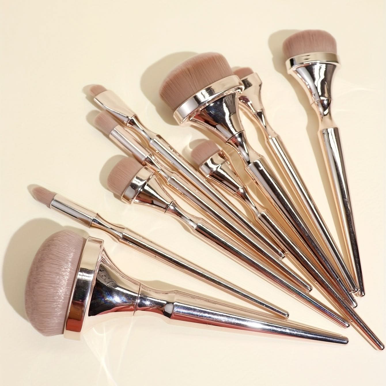 9-Piece Rose Gold Makeup Brush Set