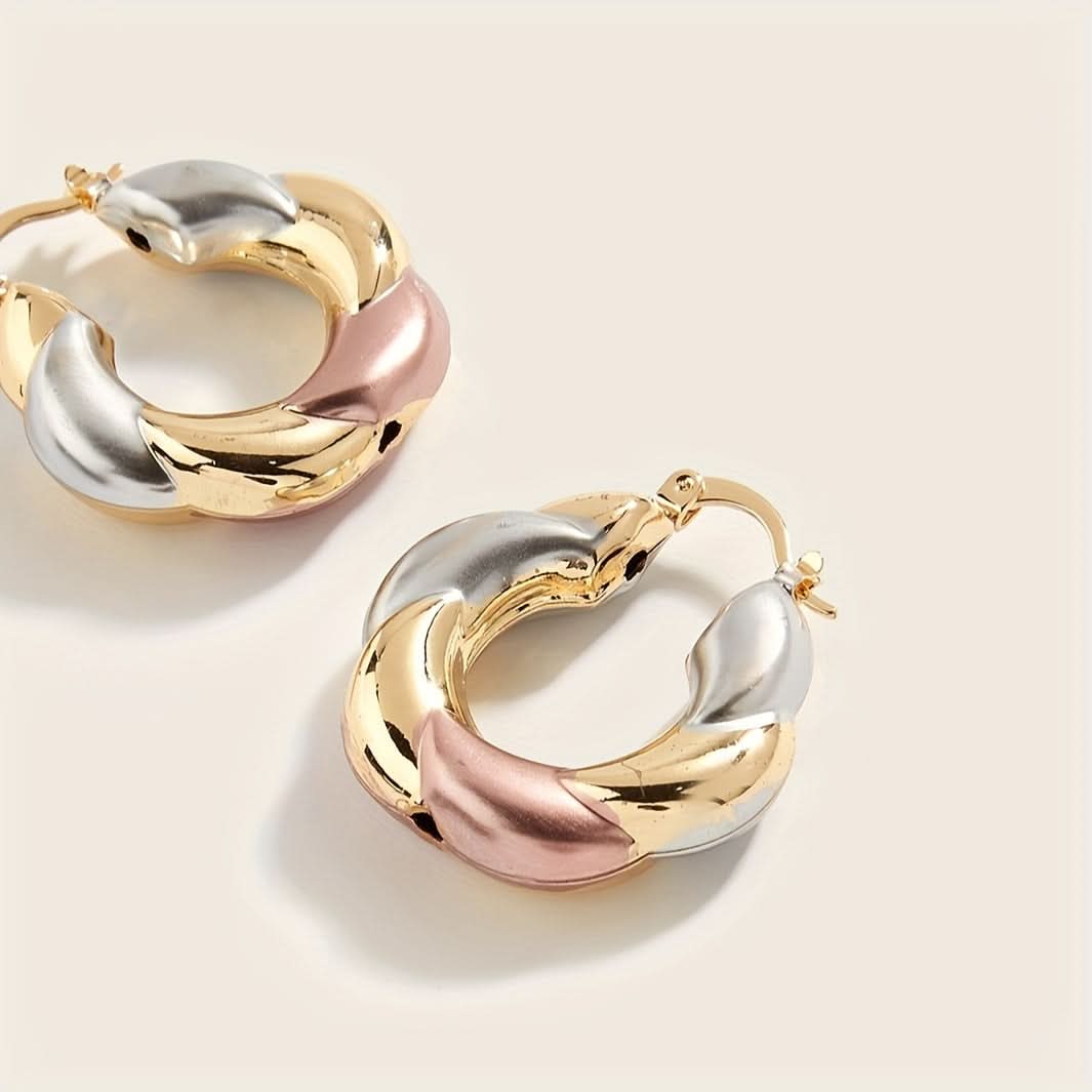Tri-Color Copper Hoop Earrings – Cute Daily Wear