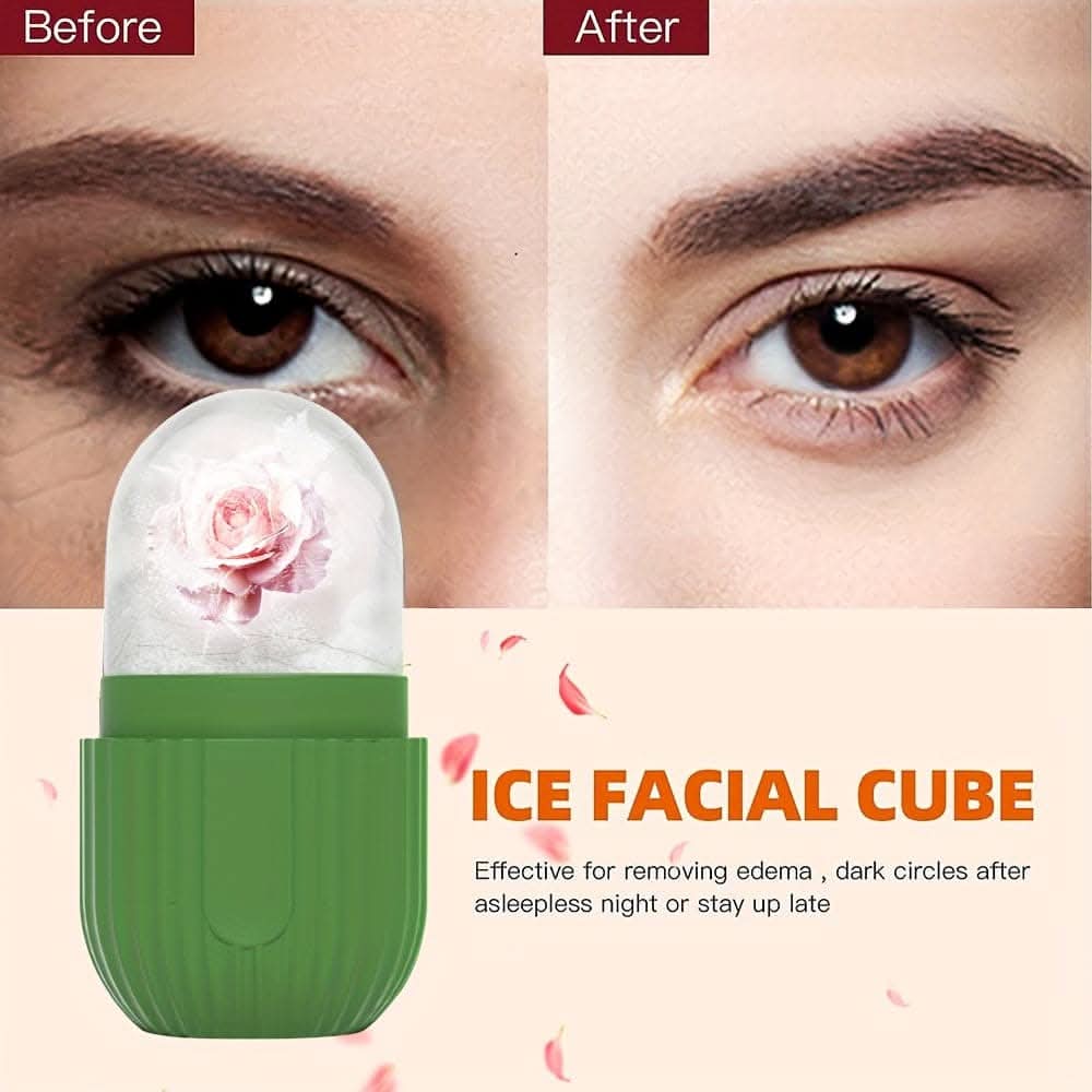 Silicone Facial Ice Roller for Skin Glow & De-Puffing