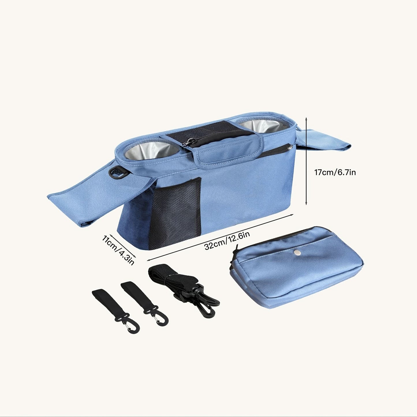 Waterproof Diaper and Bottle Bag for Strollers Organizer