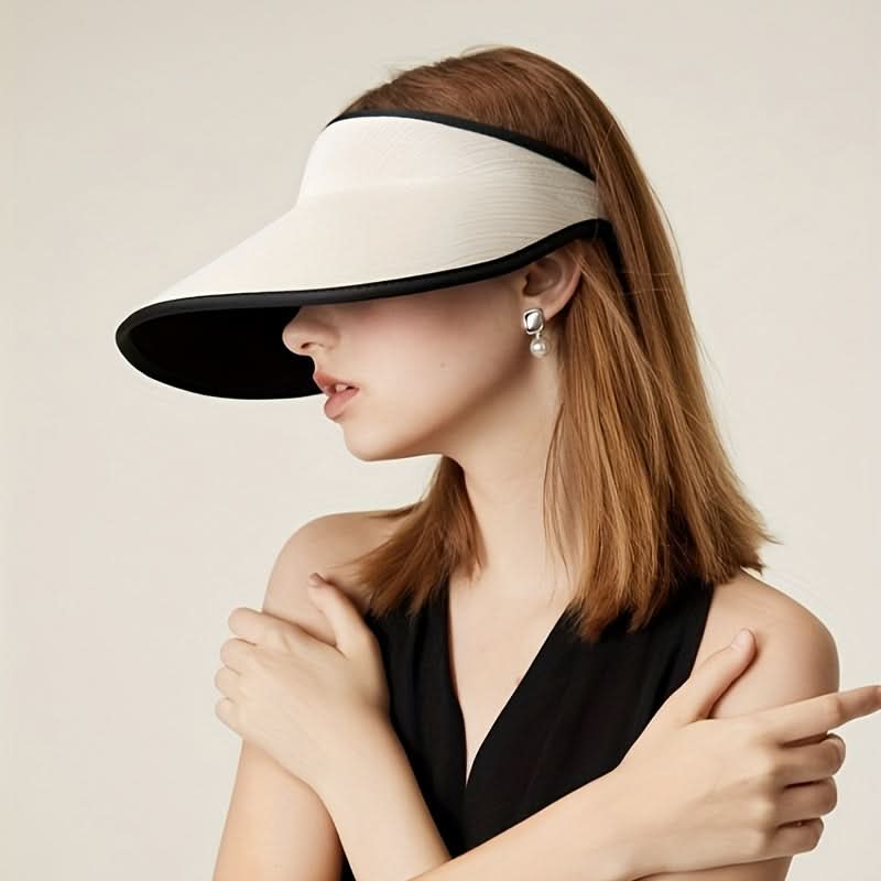 Women’s Embroidered Sun Visor Hat – UPF 50+ UV Protection, Elastic Fit, 100% Polyester
