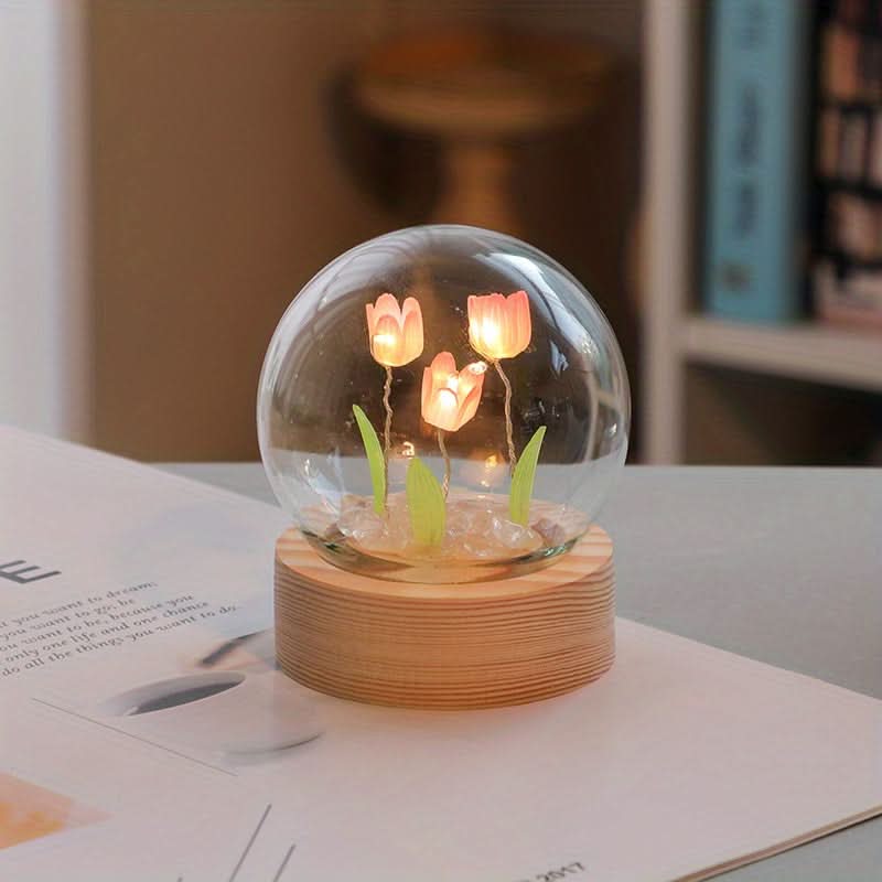 Mini Tulip Night Light – Handcrafted Floral Table Lamp