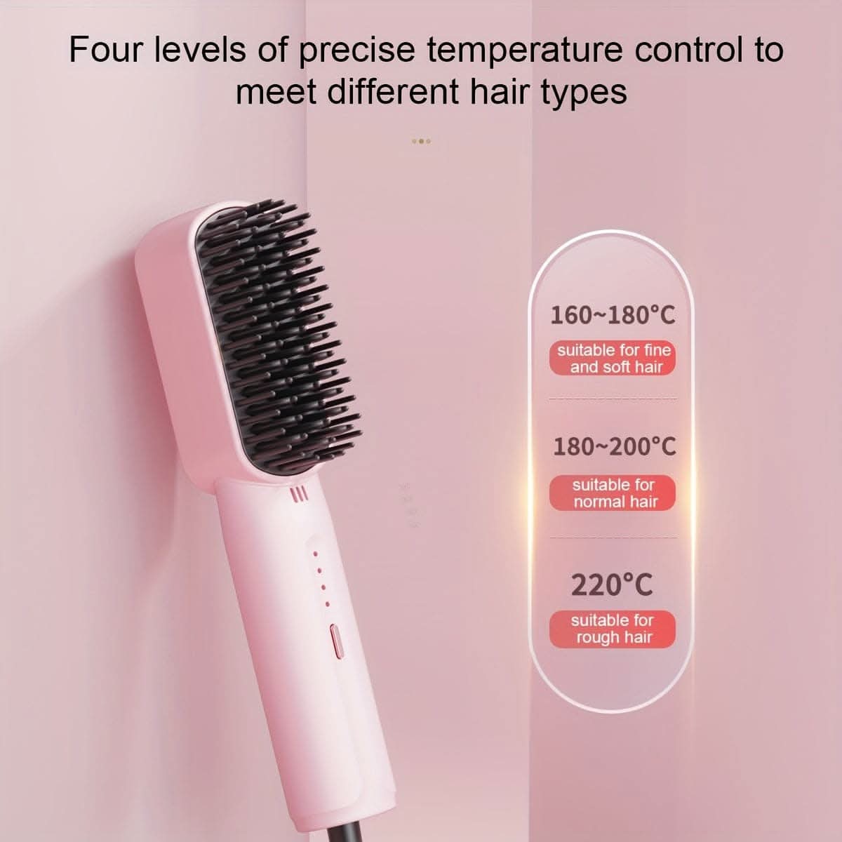 4-Temperature Adjustment Mini Hair Straightening Comb