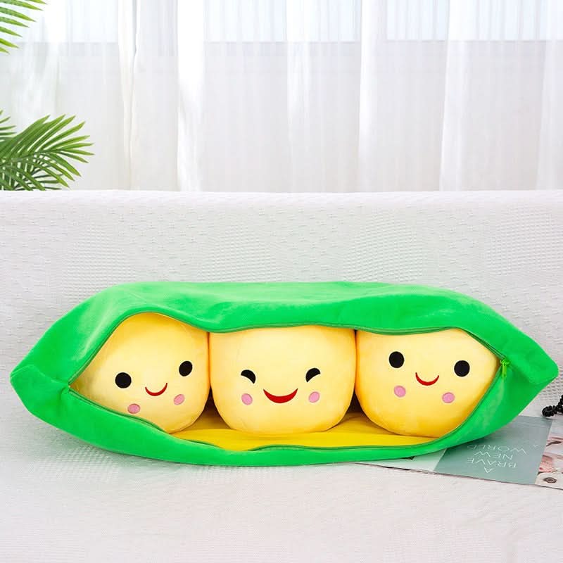 1 pc Interactive Plush Pea Dog Toy with Squeaker-Durable, Soft Fabric for Sniffing