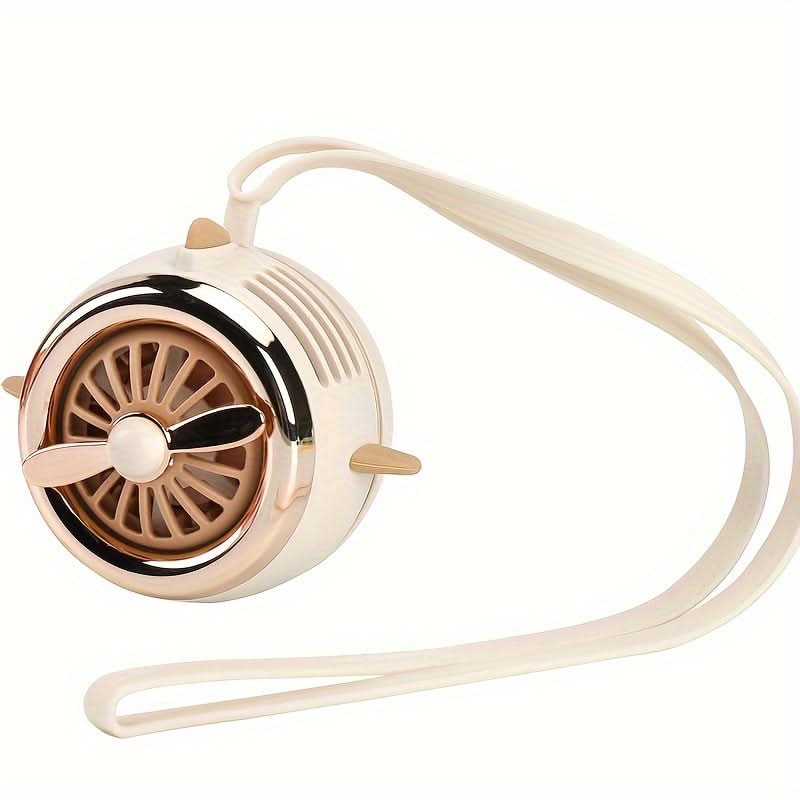 Lotus Pink Wearable USB Fan – Hands-Free Rechargeable with Power Display