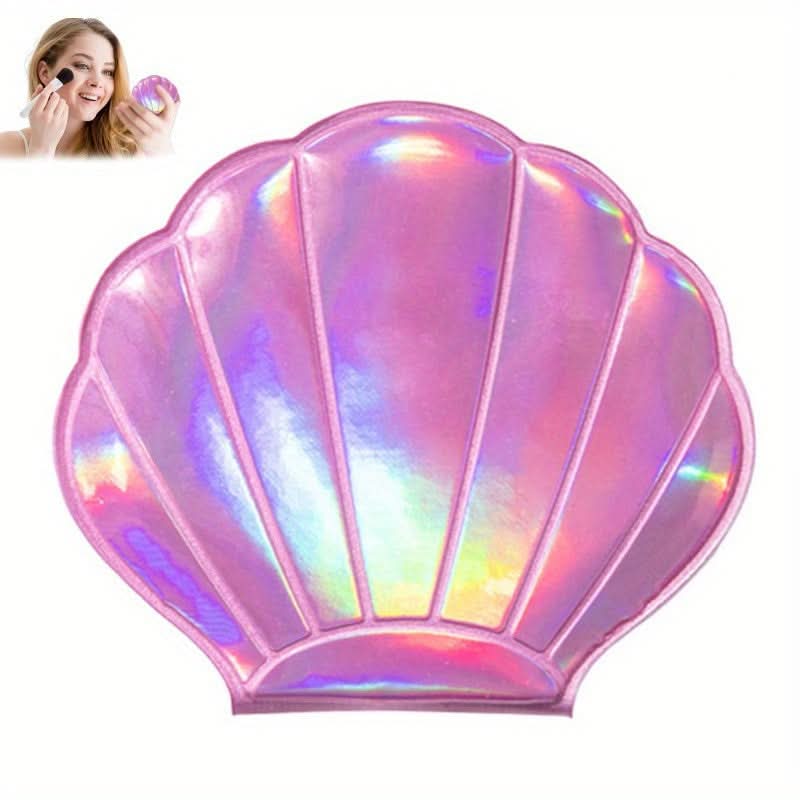Dreamlike Laser Colorful Heart-Shaped Pocket Mirror – Double-Sided Makeup Mirror
