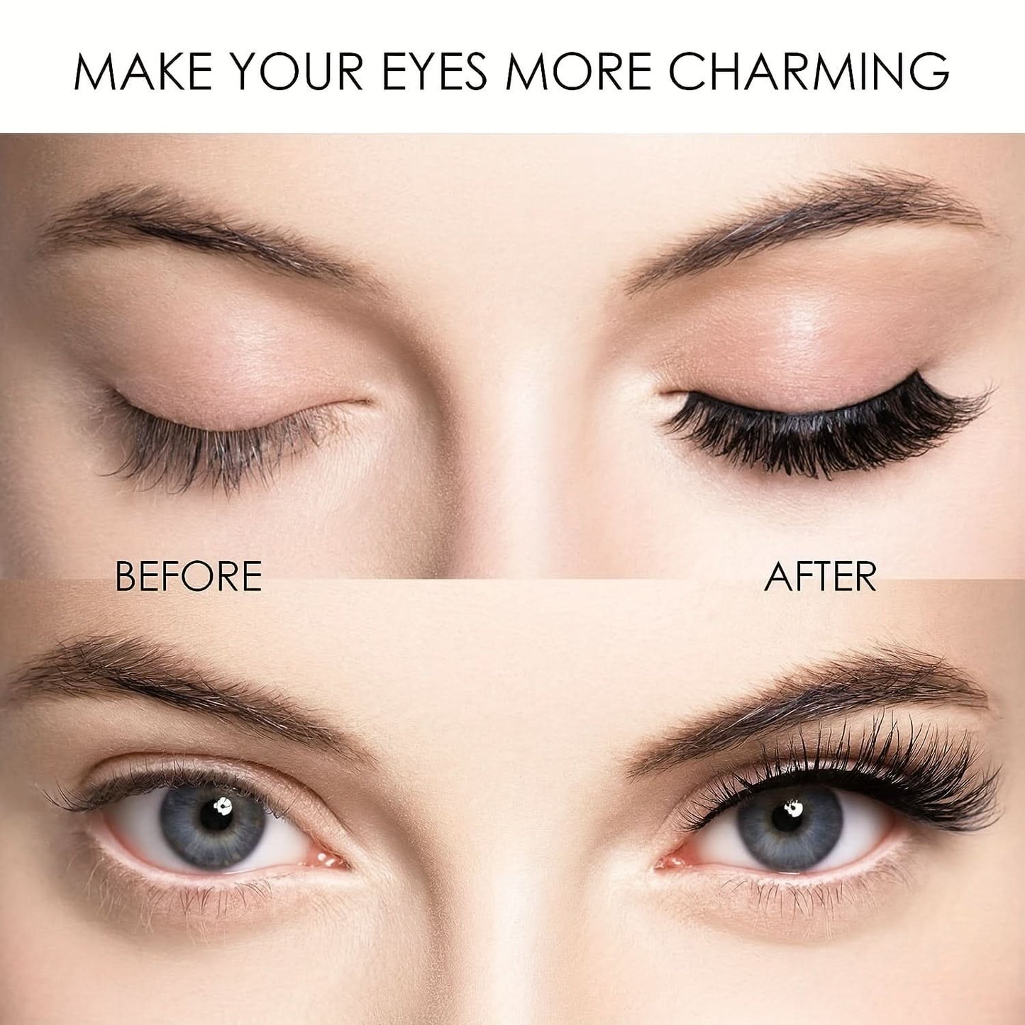 Magnetic Eyelashes Kit - 4 Pairs, No Glue