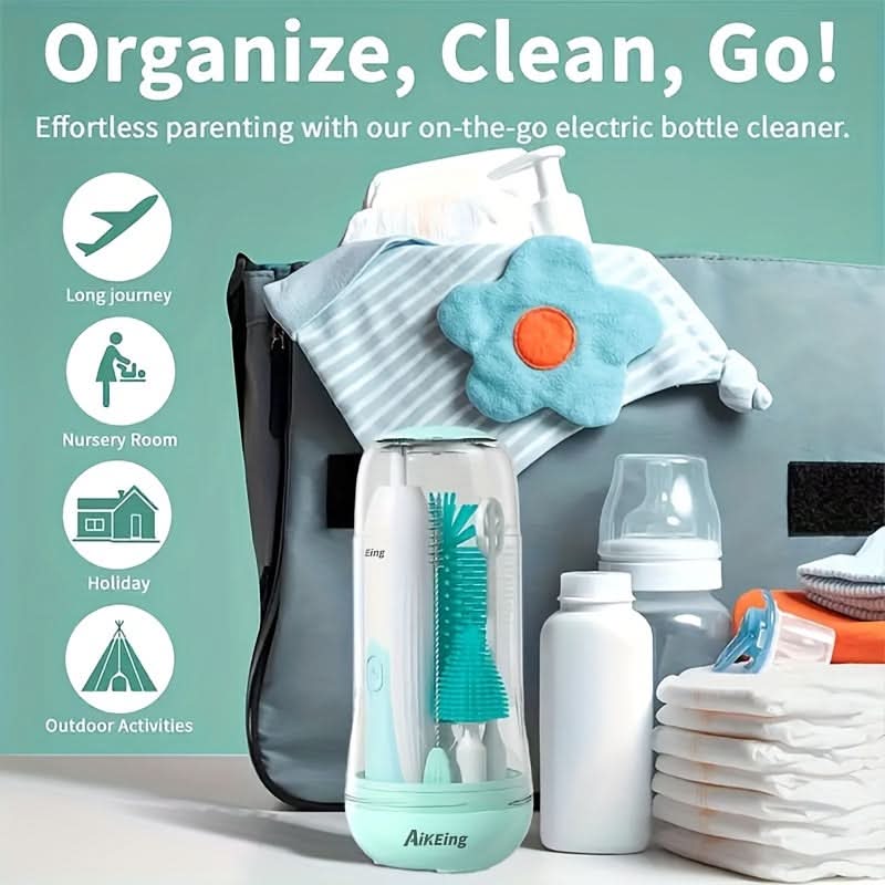 Electric Bottle Brush with UV Sterilization, Multifunctional Cleaning Cup Set