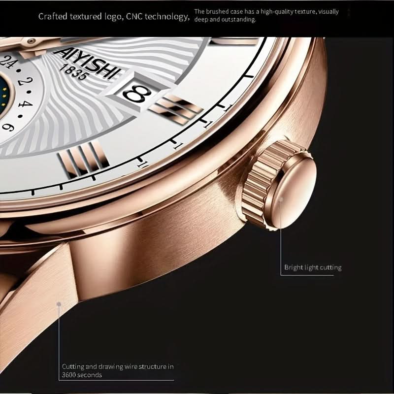 AIYISHI Men's Business Sports Luminous Quartz Watch, Calendar Feature