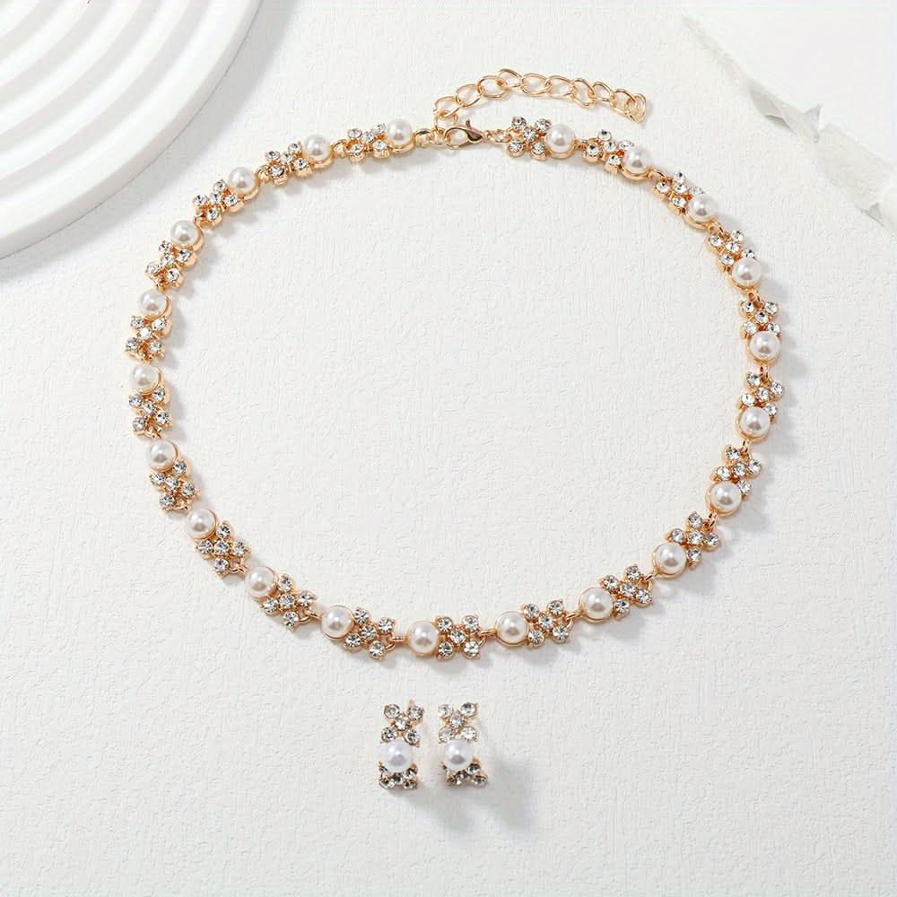 Boho Chic Jewelry Set – Flower-Shaped Earrings & Necklace Combo