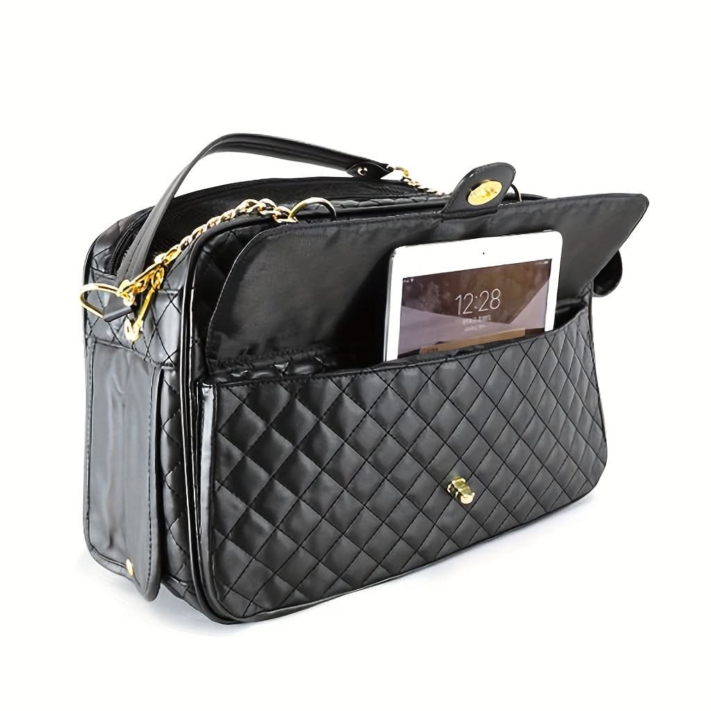 Black Faux Leather Pet Carrier Backpack