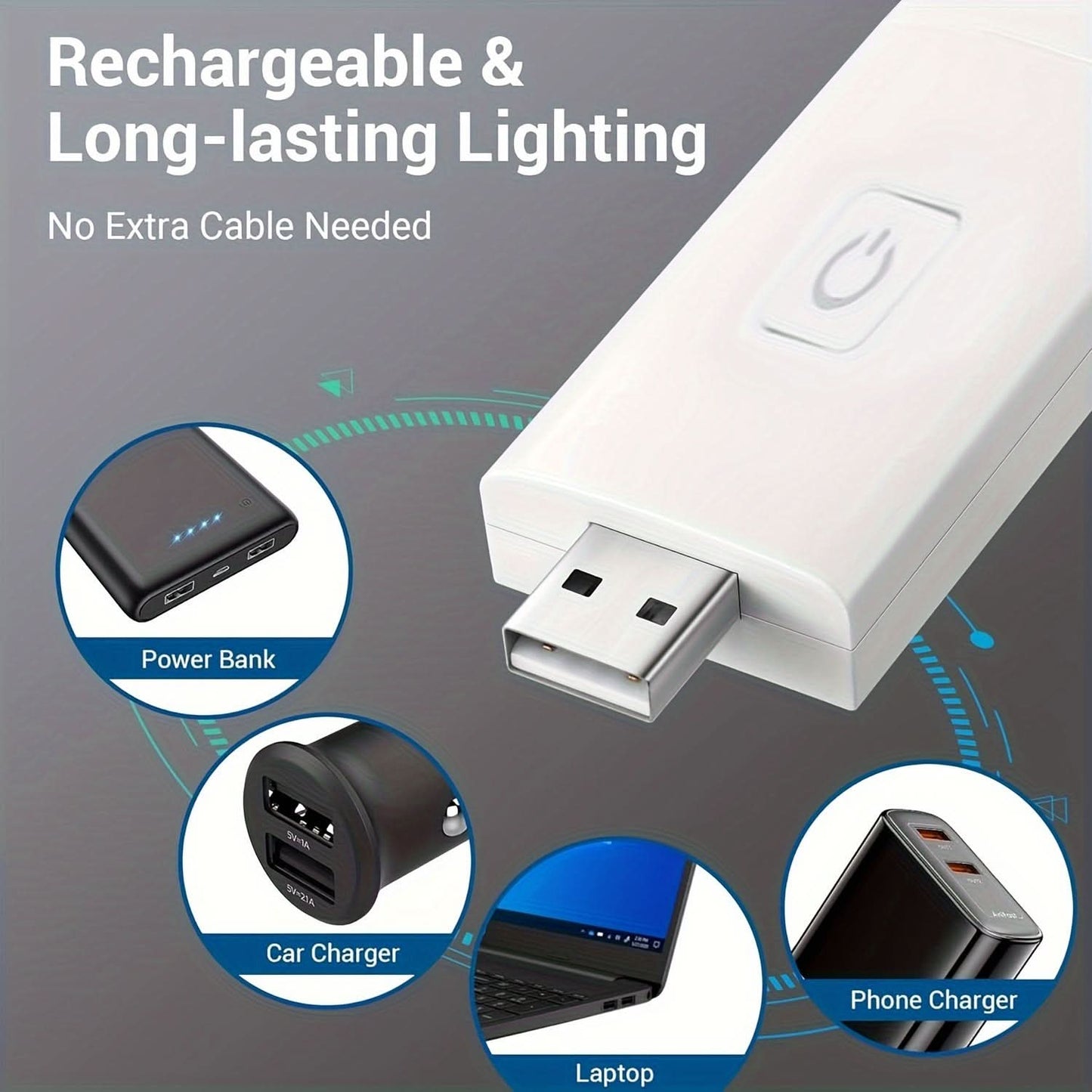Compact USB Rechargeable Reading Light with Clip