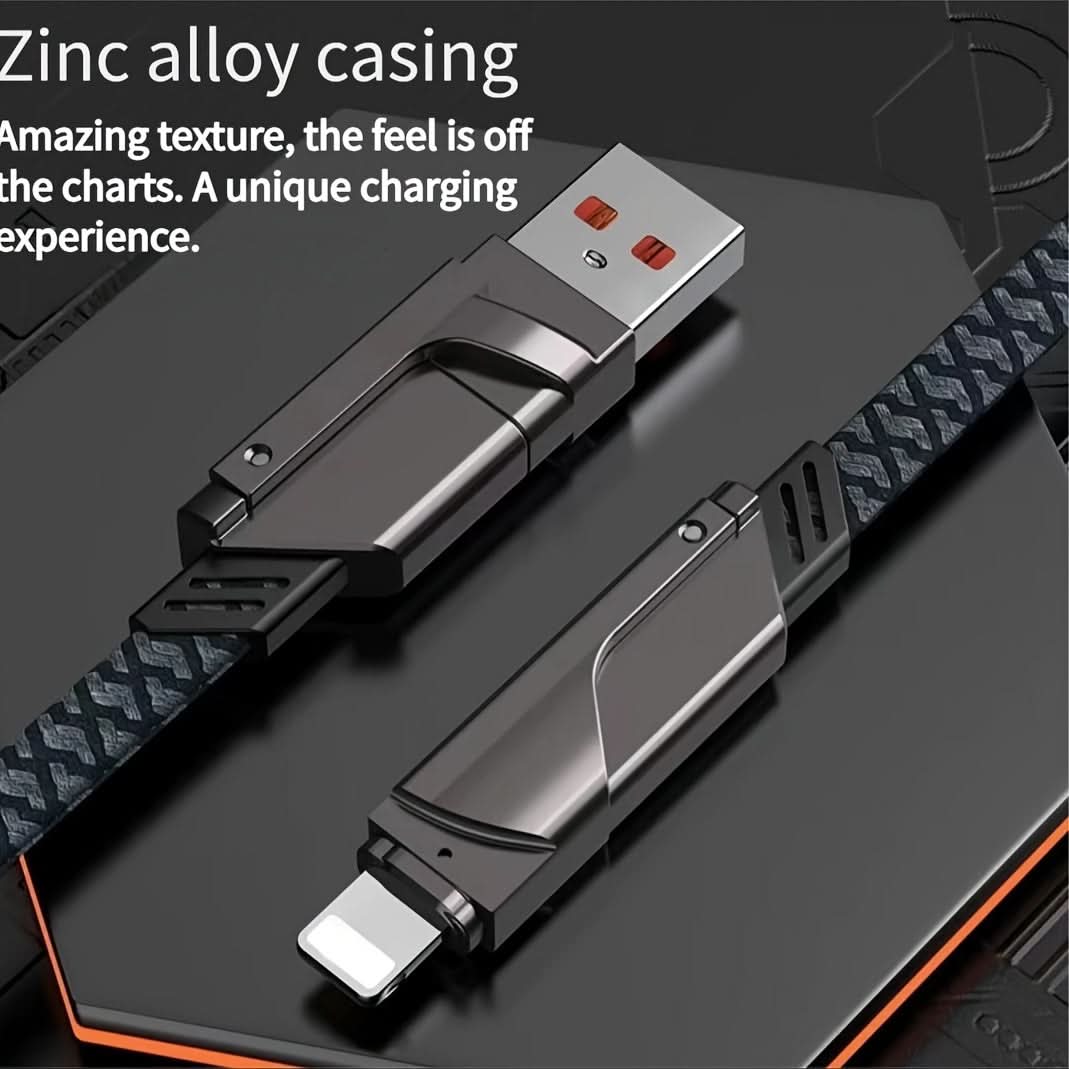 4-in-1 Rapid Charge Cable with Dual PD Ports
