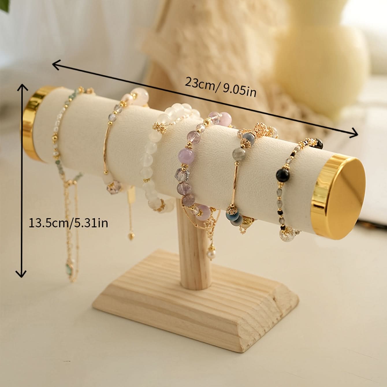 Wooden Jewelry Display Stand, Bracelet & Necklace Organizer