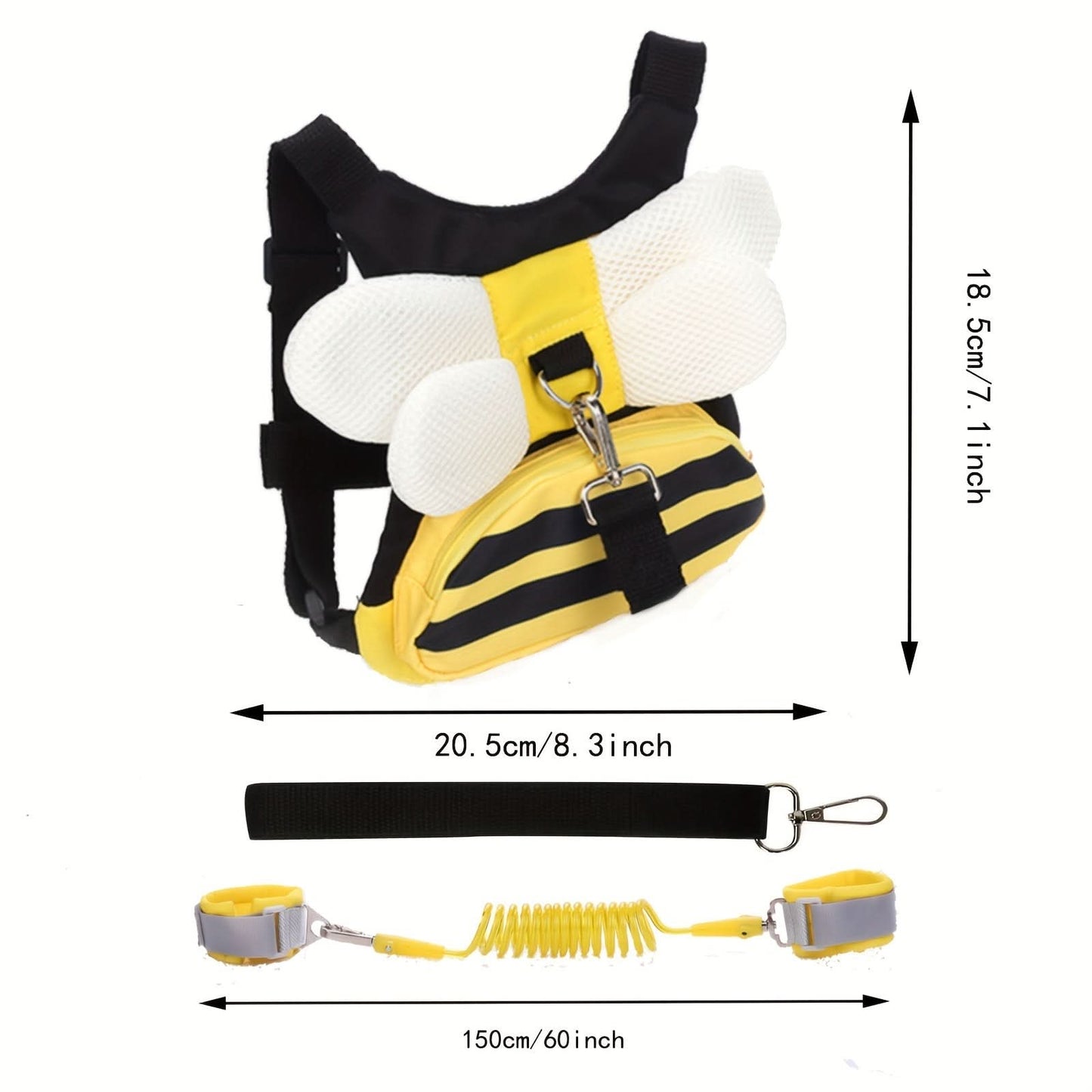 Cute Bee Safety Harness Backpack for Kids