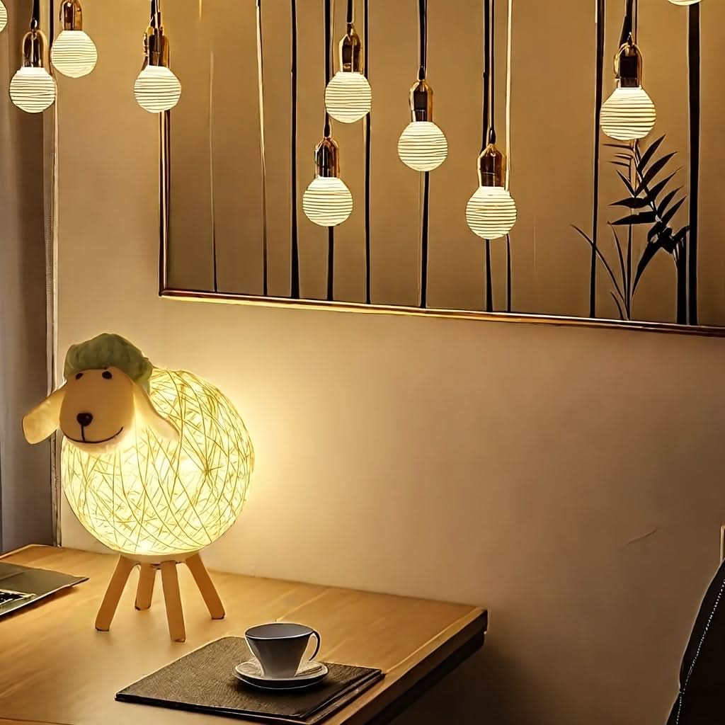 USB-Powered LED Sheep Table Lamp, Decorative