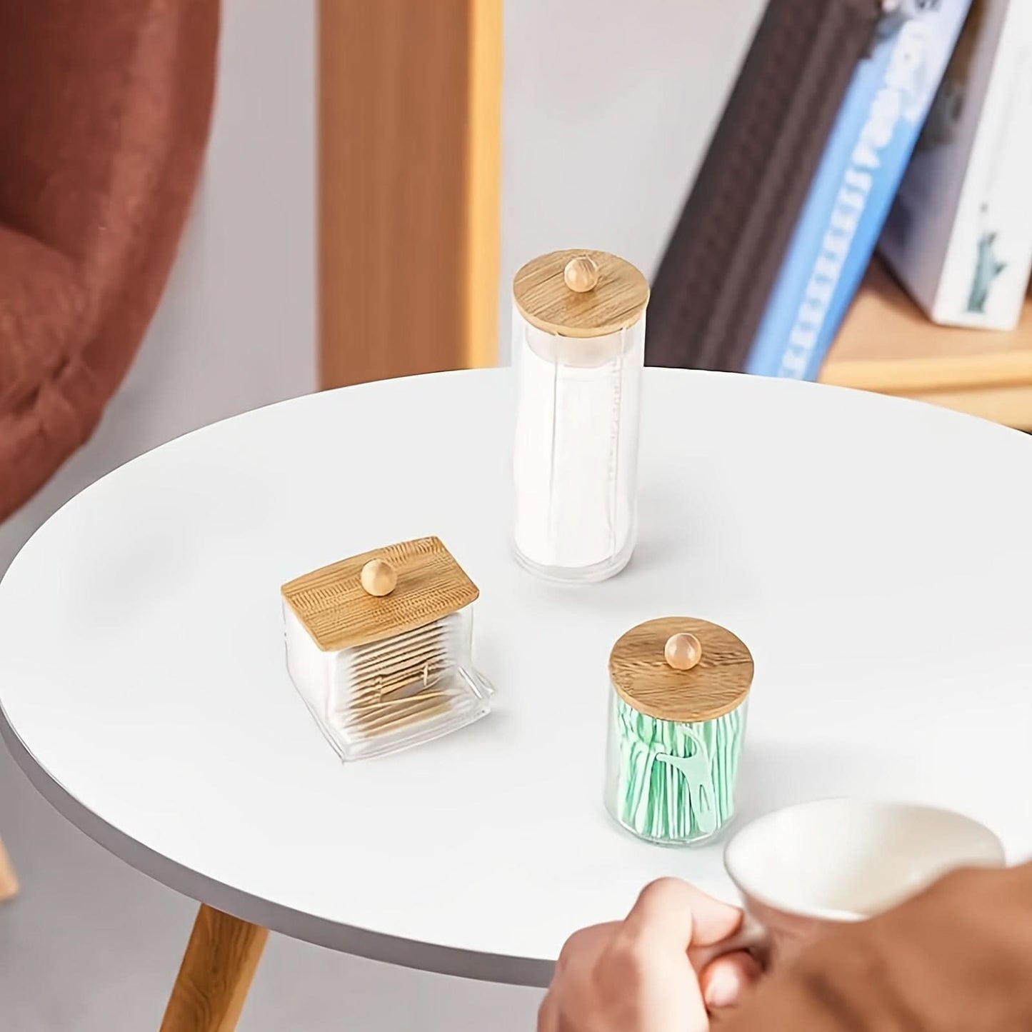3-Piece Clear Bathroom Storage Jar Set