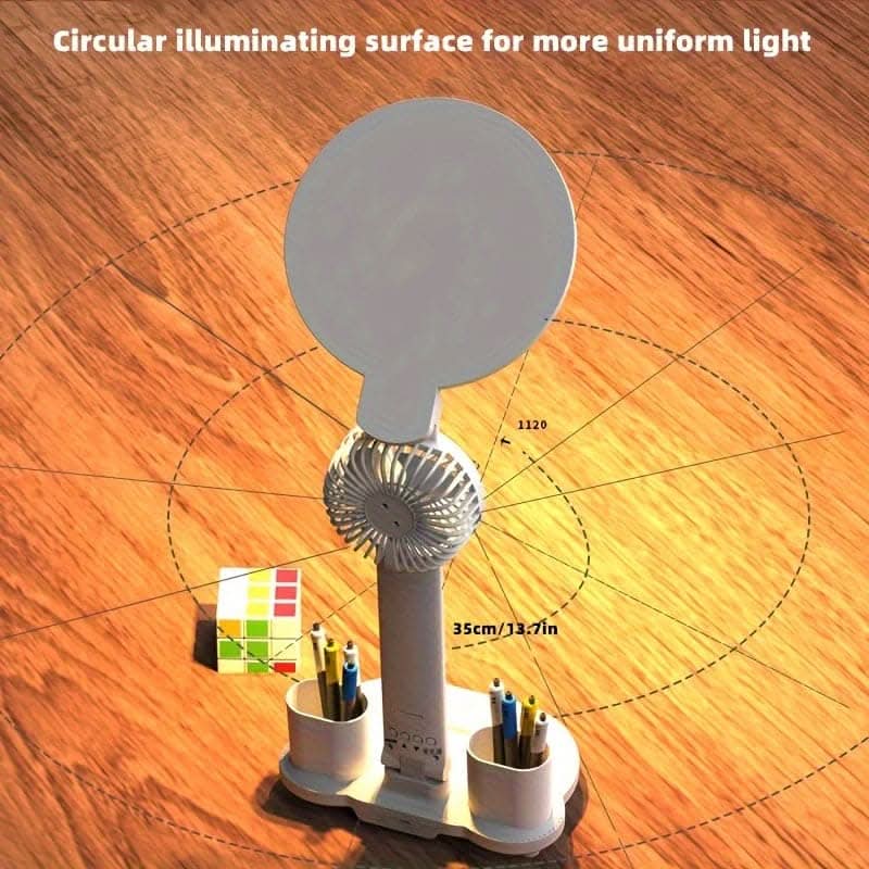 Adjustable LED Desk Lamp with Fan & Touch Control