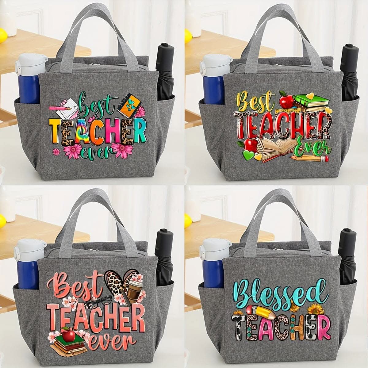 Best Teacher Ever Canvas Lunch Tote – Perfect Teacher Appreciation Gift