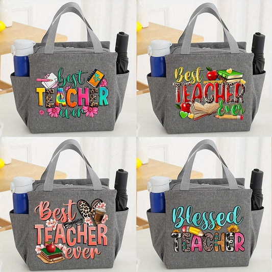 Best Teacher Ever Canvas Lunch Tote – Perfect Teacher Appreciation Gift