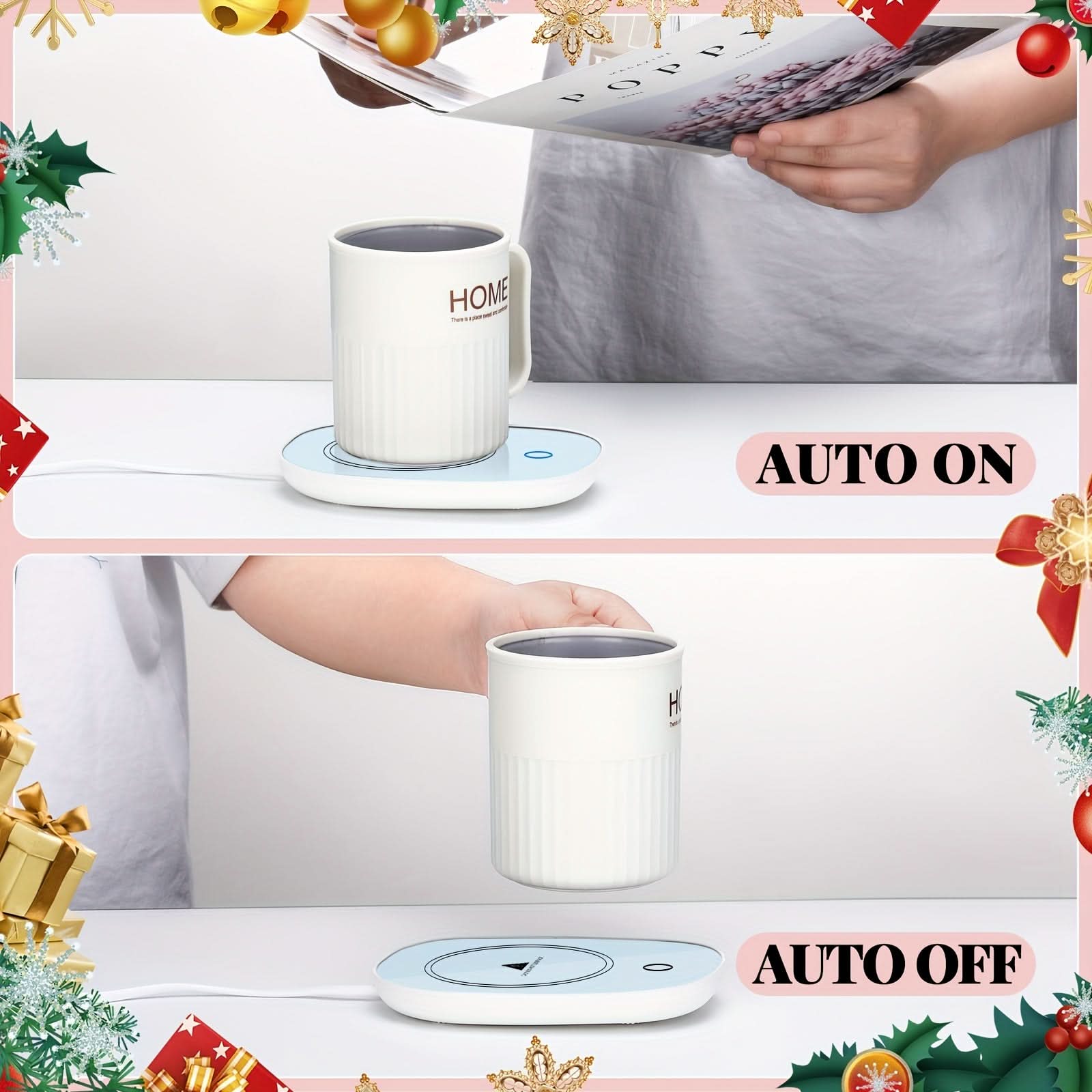 4-Pack Smart Coffee Warmer – Auto Shut Off, Gravity Induction