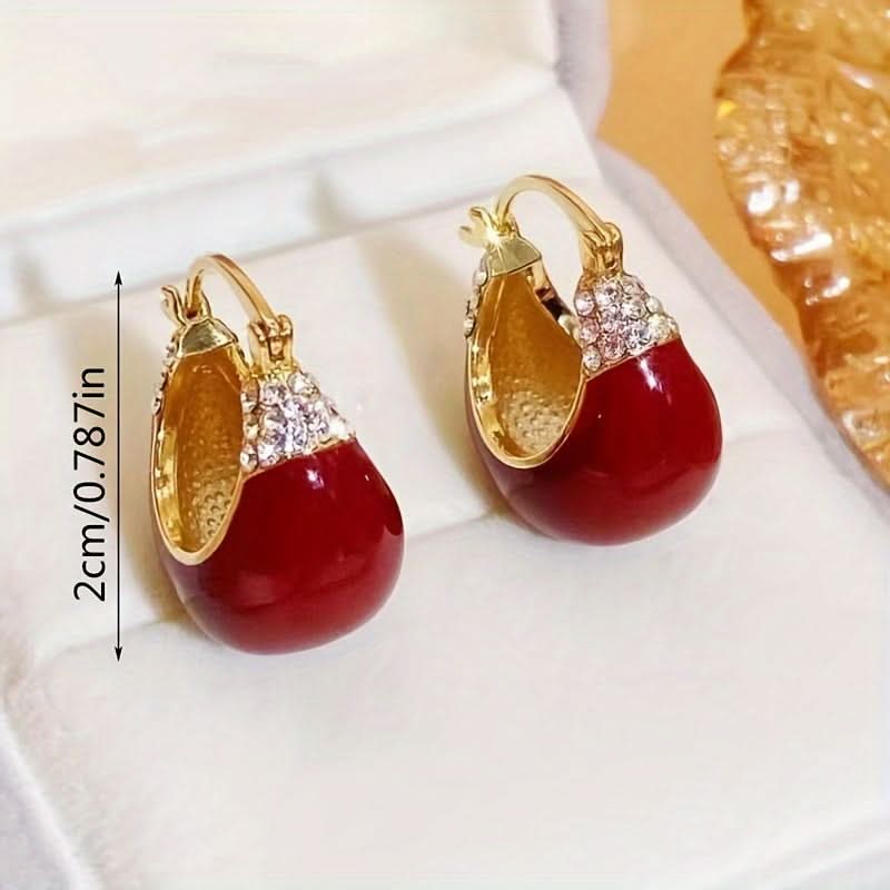 C-Shaped Crystal Earrings – Statement Hoop Jewelry
