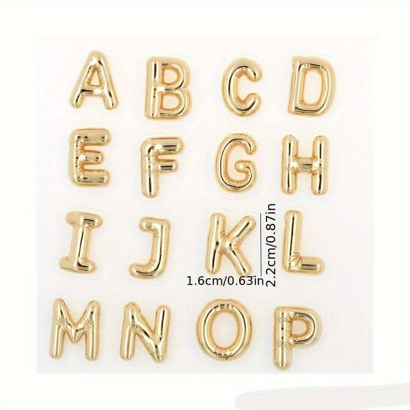 Chunky Golden Alphabet Balloon Pendant Necklace – Stainless Steel