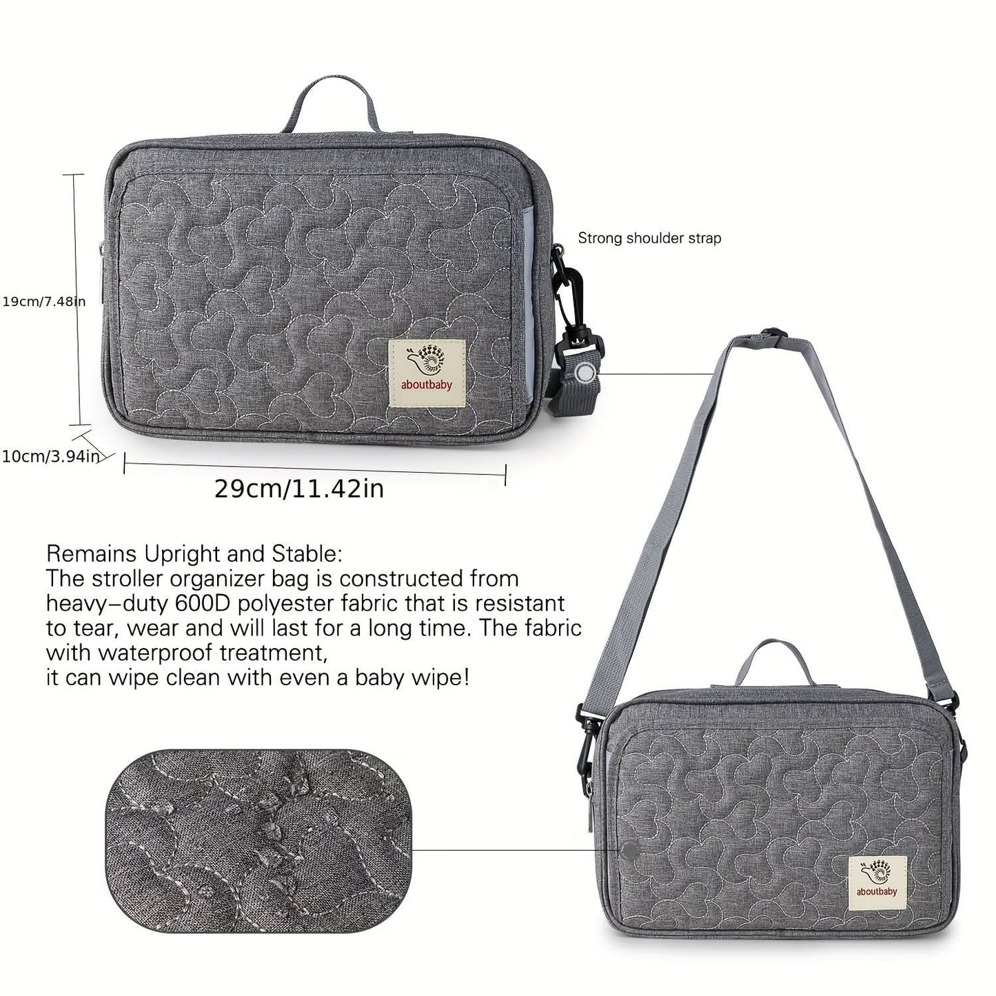 Waterproof Stroller Storage Bag – Geometric Design Organizer