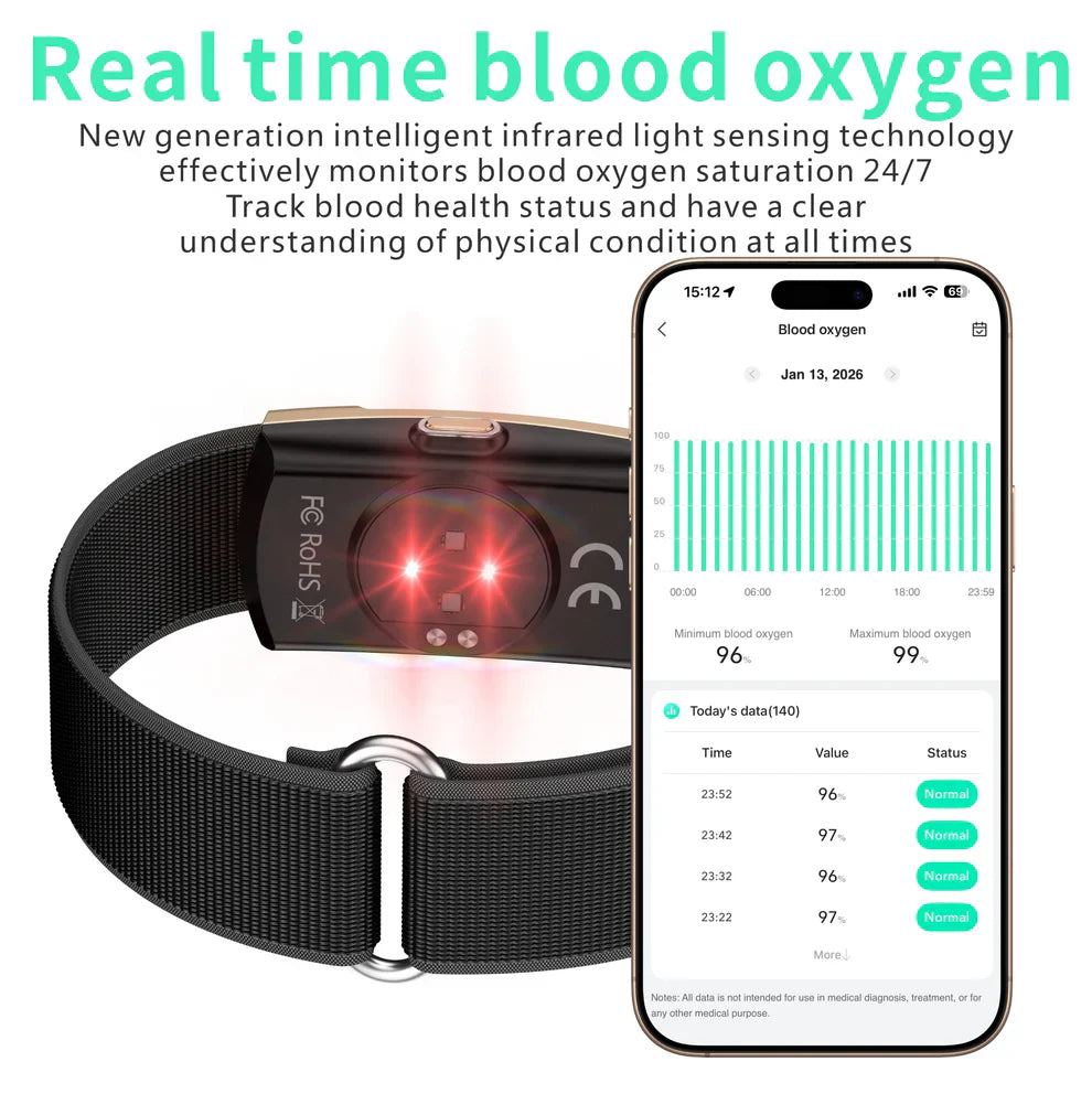 Smart Fitness Bracelet – Heart Rate & Sleep Monitoring Band with Long Battery Life