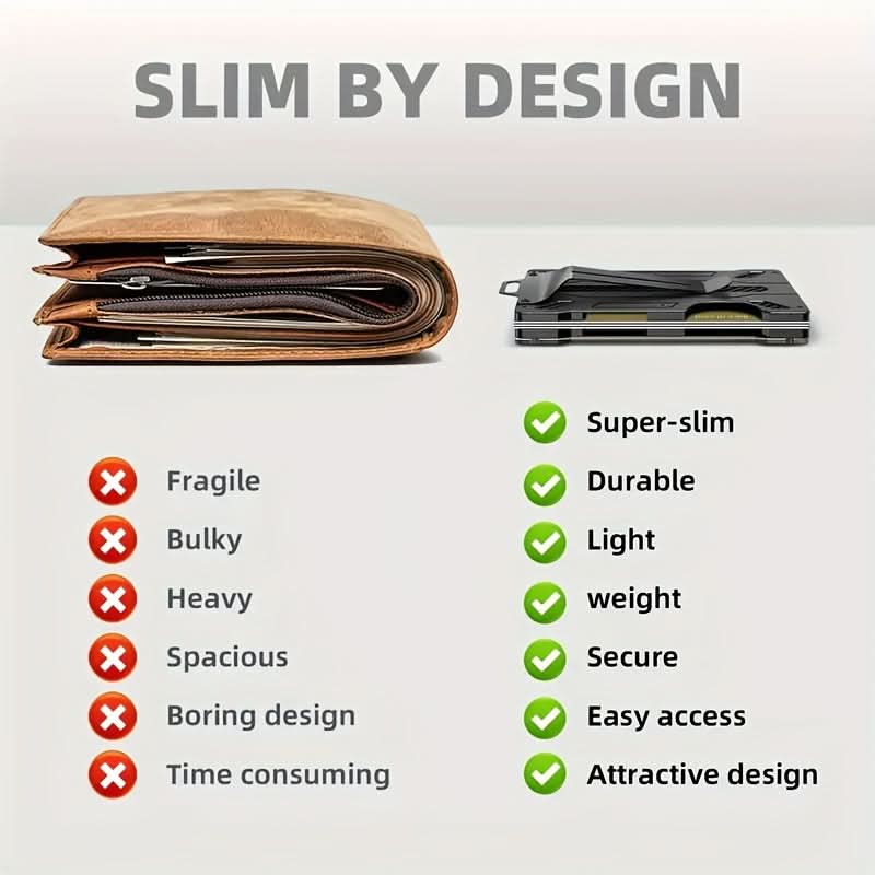 Ultra-Thin Aluminum Metal Wallet with Transparent Window - Shielding Card Holder
