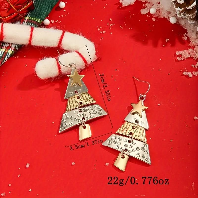 Christmas Tree Pendant Earrings for Her- Pack of 2 Pairs
