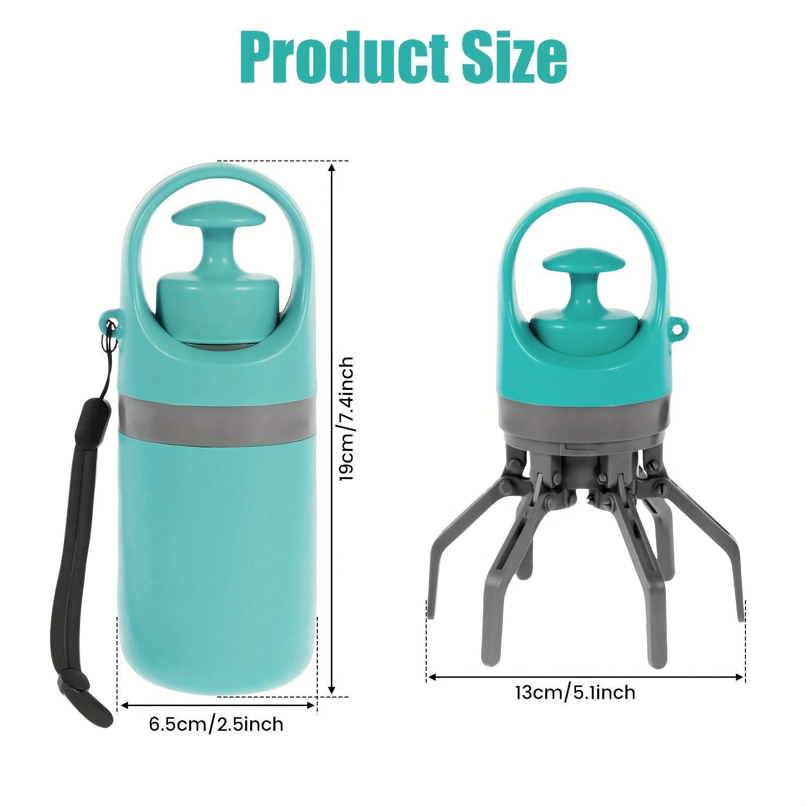 Portable 6-Claw Dog Poop Picker – Outdoor Scooper with Bag